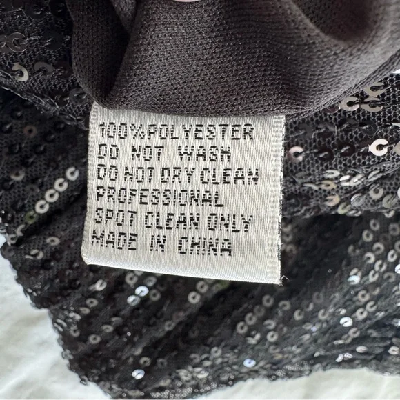 Mac Duggal Ieena Long Sleeve Wide-Leg Sequin Jumpsuit NWT in Black 2 - Picture 15 of 16